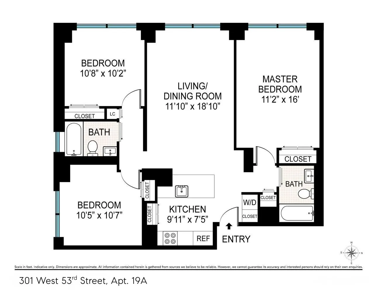 $7,650 | 301 West 53rd Street, Unit 19A | Hell's Kitchen