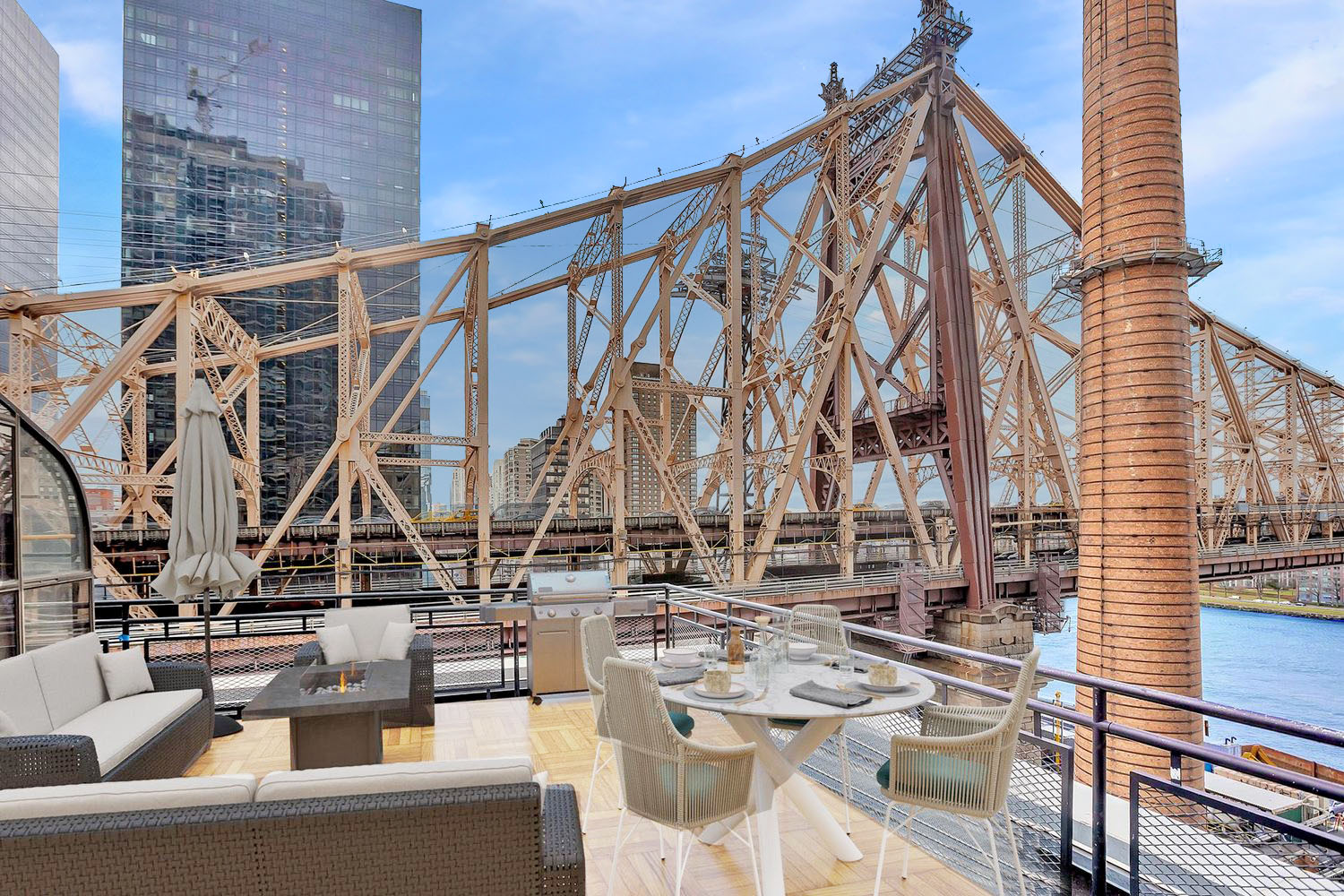 40 Sutton Place, Unit PHM9J Manhattan, NY 10022 - Photo 1 of 2 a view of building with yard and staircase