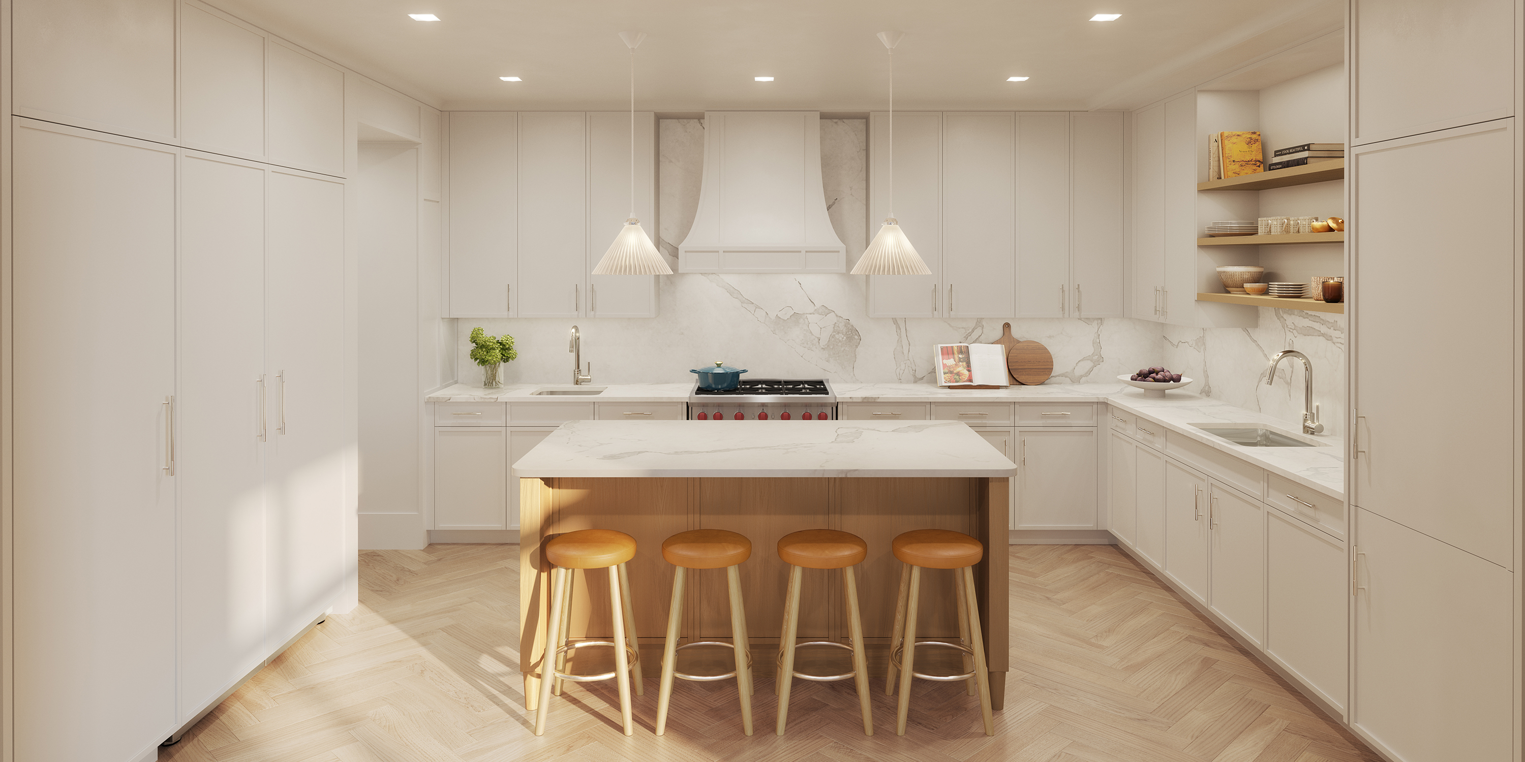 200 East 75th Street, Unit 4B Manhattan, NY 10021 - Photo 2 of 24 a kitchen with stainless steel appliances kitchen island granite countertop a sink and a refrigerator