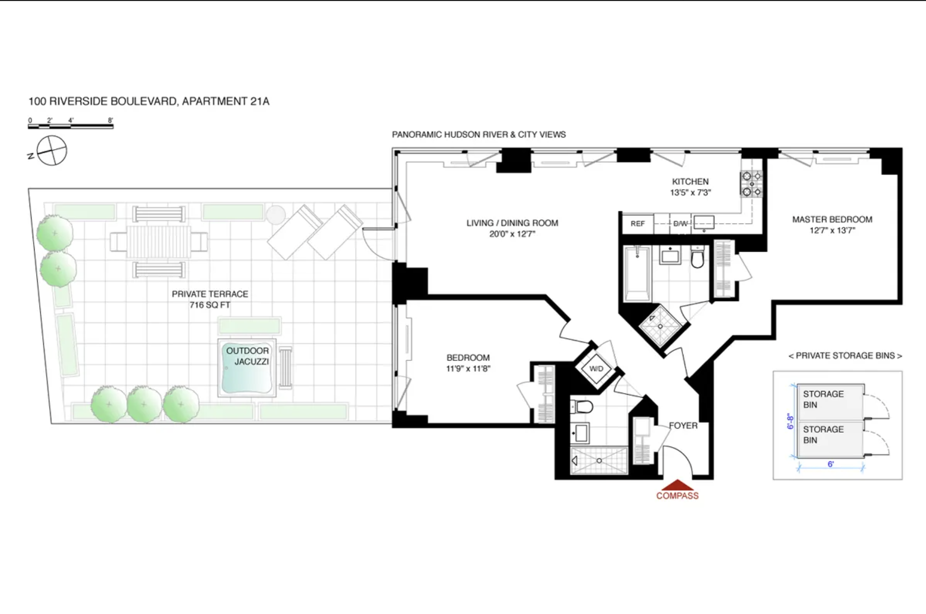 100 Riverside Boulevard, Unit 21A Manhattan, NY 10069 - Photo 22 of 22 a picture of a floor plan