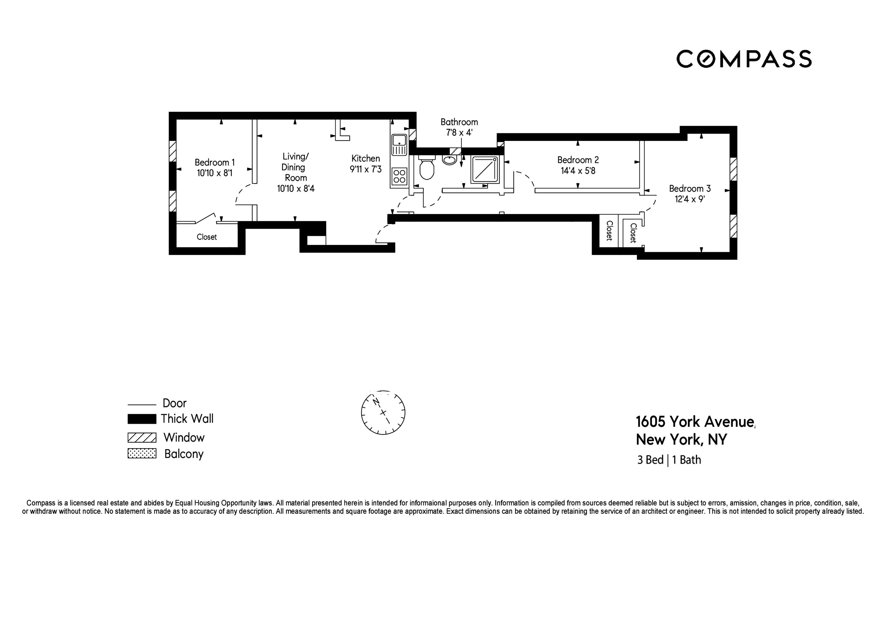1605 York Avenue, Unit 1A Manhattan, NY 10028 - Photo 8 of 8 a picture of a floor plan