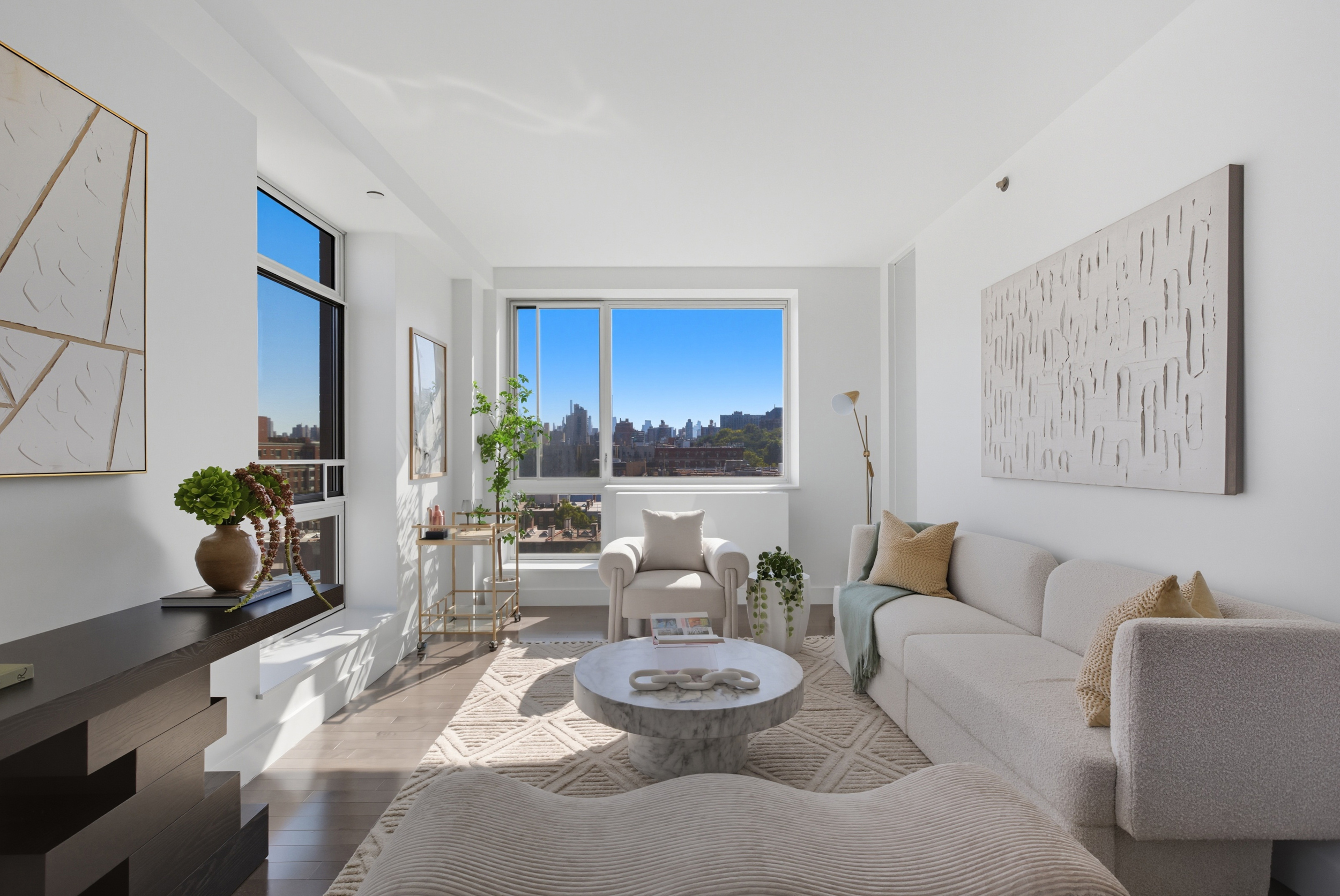 88 Morningside Avenue, Unit 8G Manhattan, NY 10027 - Photo 4 of 13 a living room with furniture and a potted plant