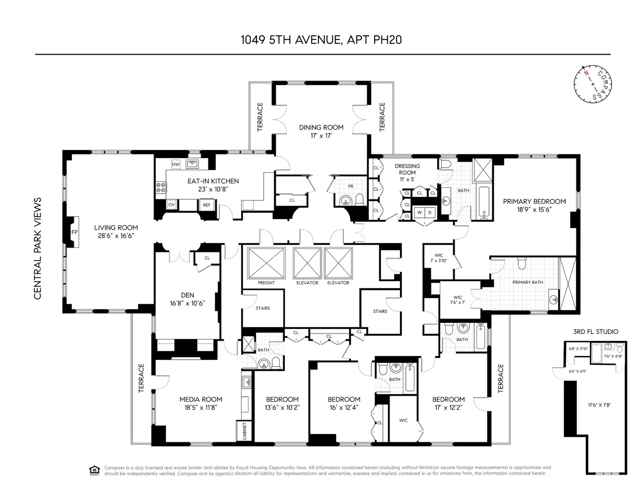 $11,600,000 | 1049 5th Avenue, Unit PH20 | Upper East Side