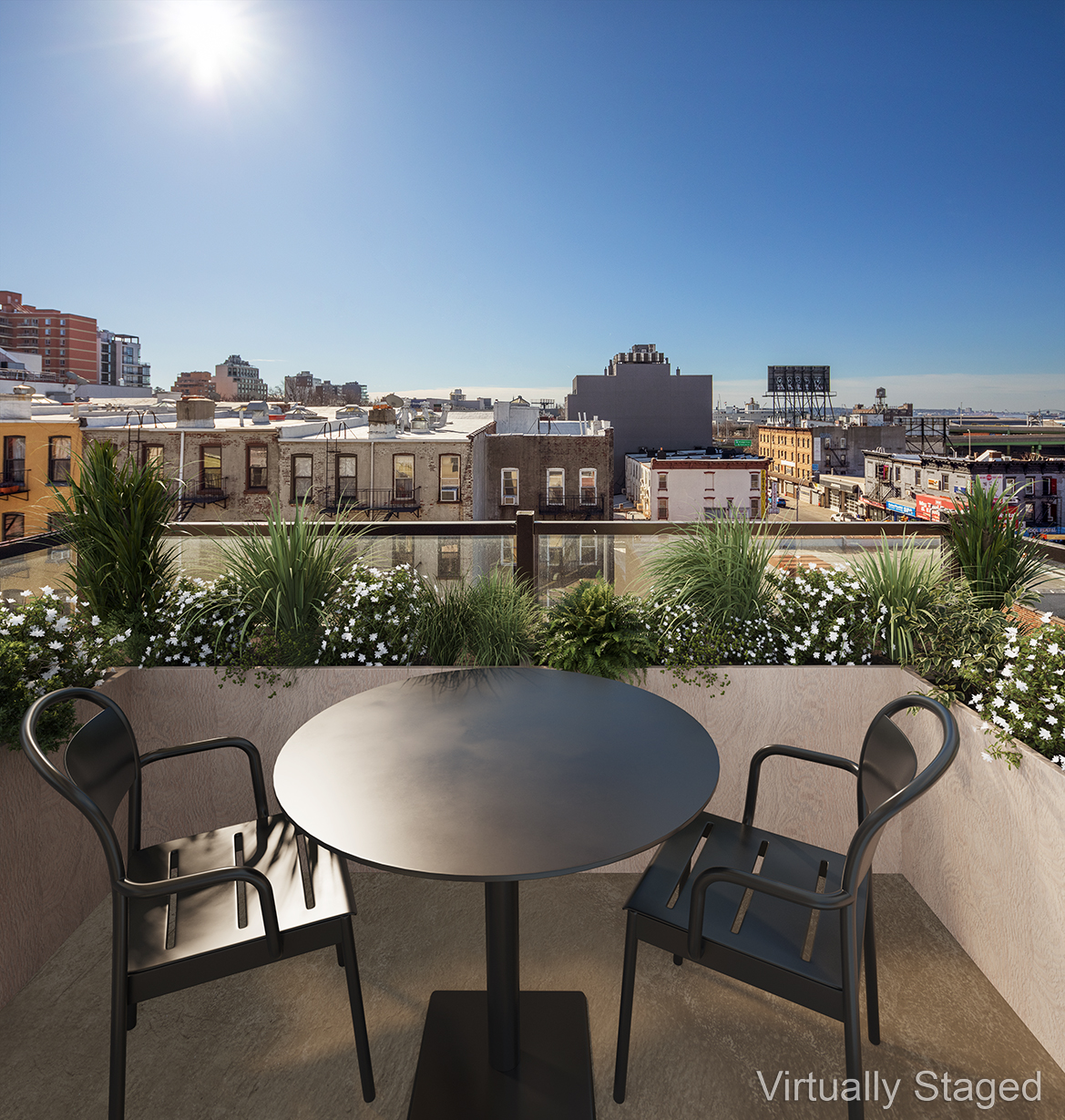 136 14th Street, Unit 3B Brooklyn, NY 11215 - Photo 6 of 8 a view of a balcony with table and chairs