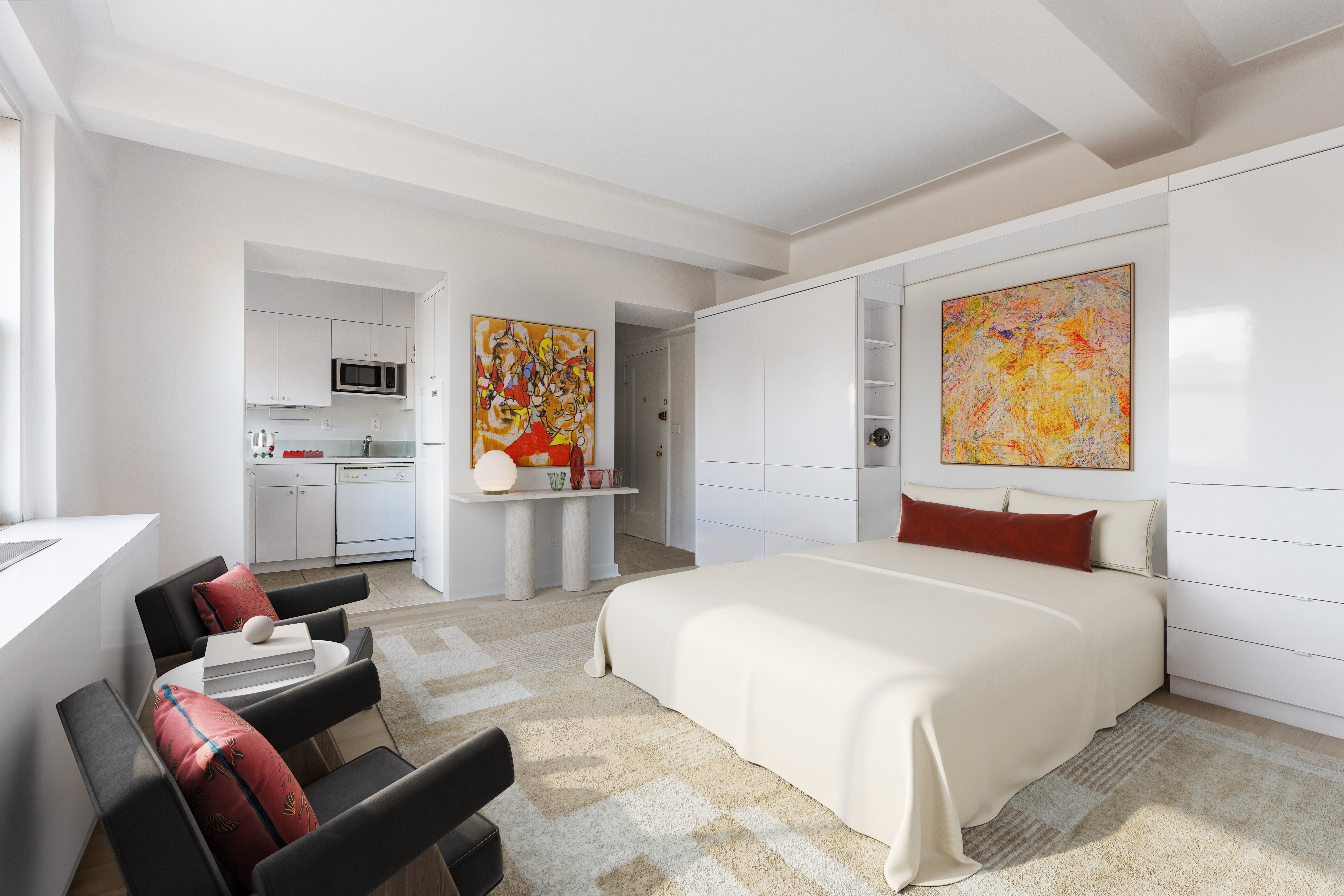 70 Remsen Street, Unit 10J Brooklyn, NY 11201 - Photo 2 of 11 a bedroom with a bed and furniture