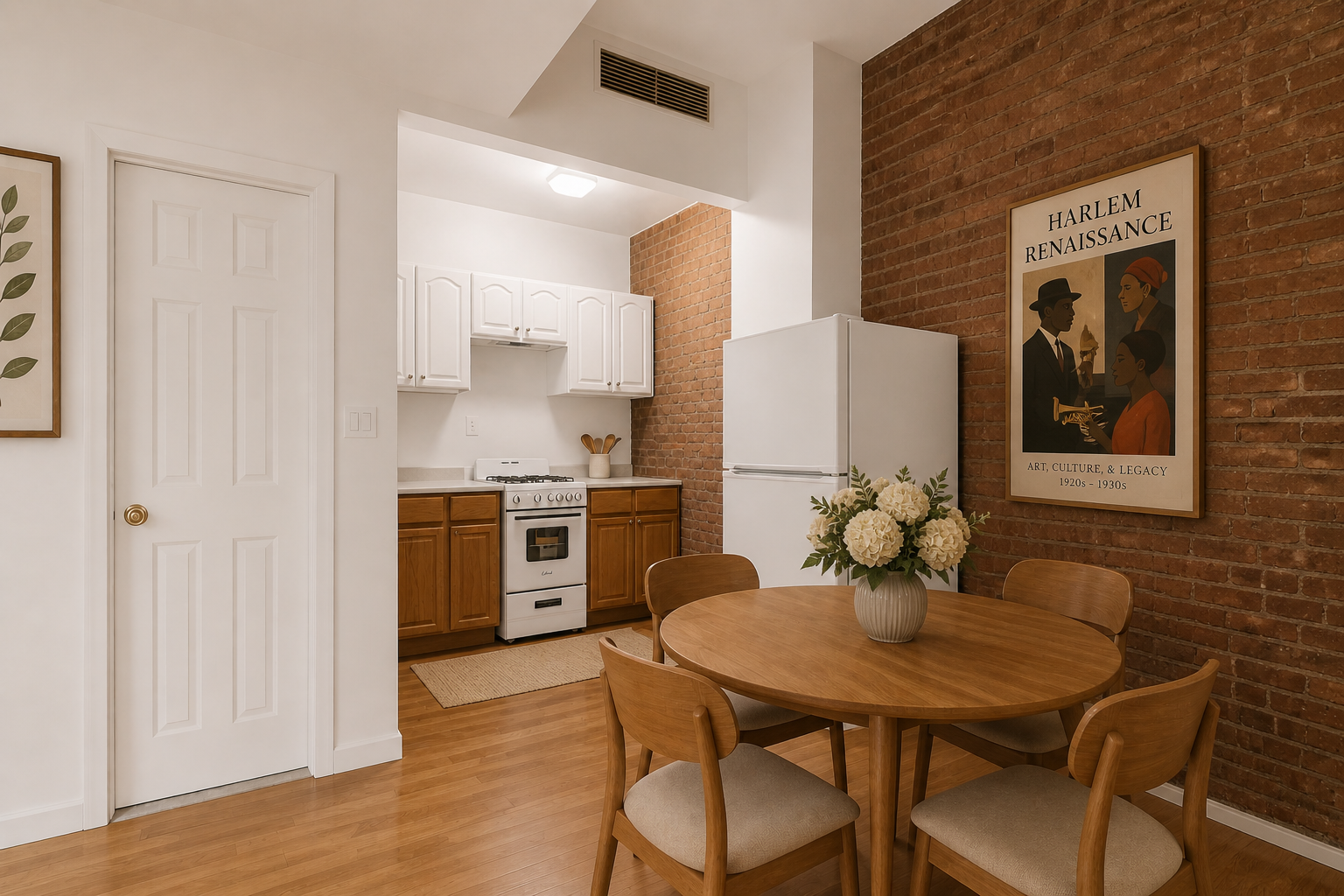 1978 Madison Avenue, Unit 5 Manhattan, NY 10035 - Photo 5 of 10 a view of a dining room with furniture and wooden floor
