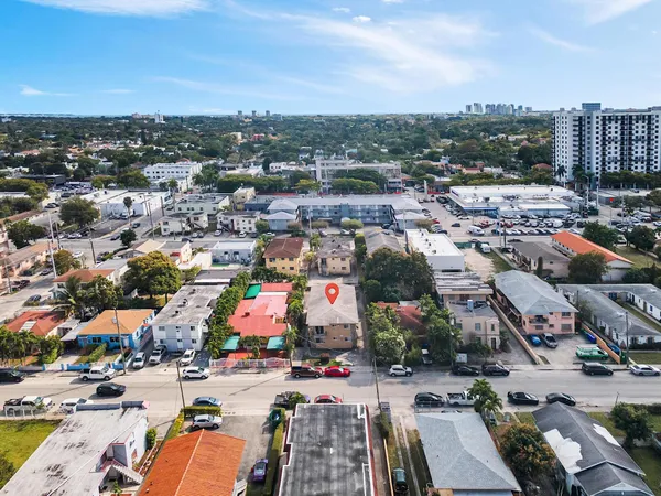 an aerial view of a city