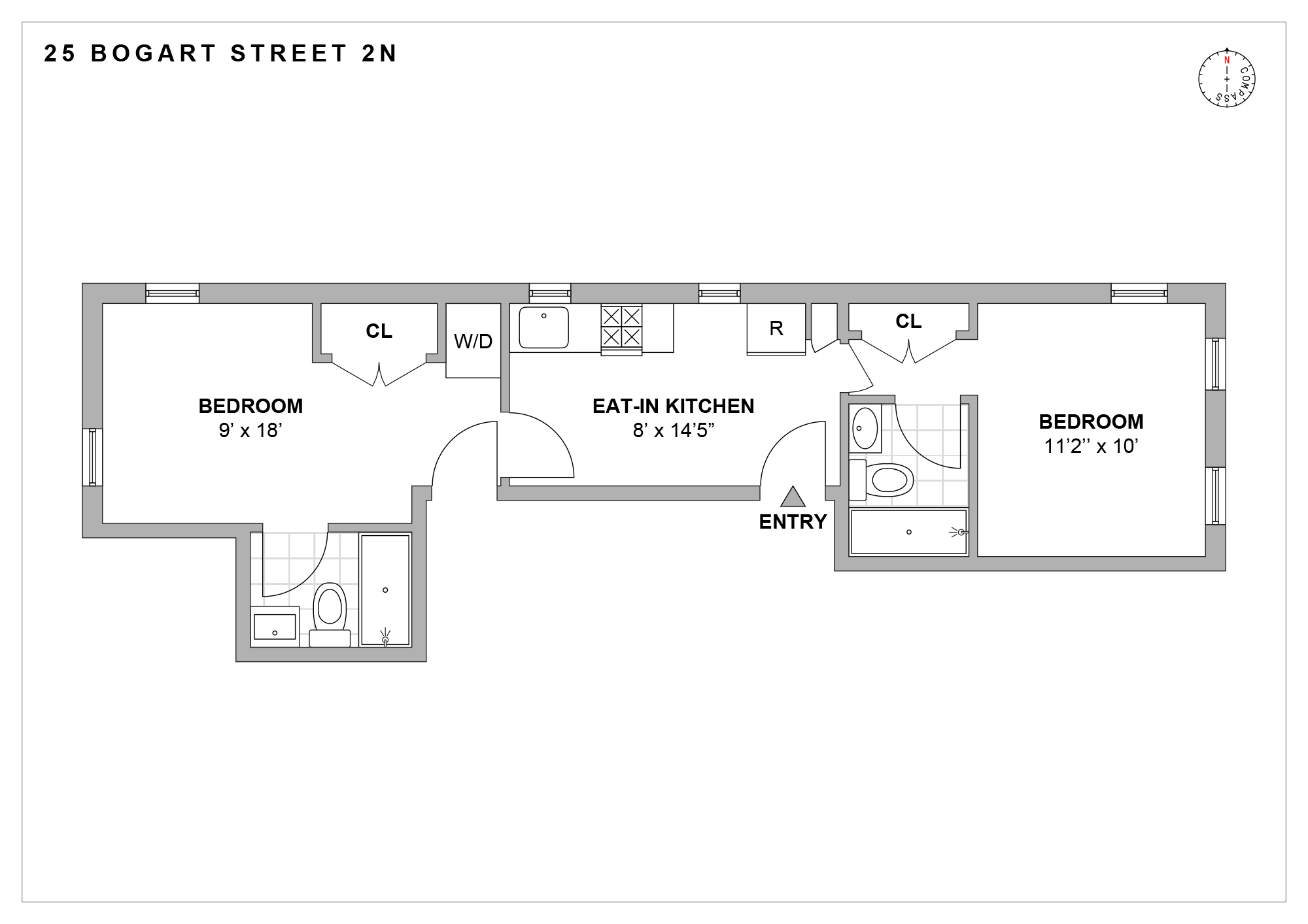 25 Bogart Street, Unit 2N Brooklyn, NY 11206 - Photo 7 of 7 a picture of a wall with a white wall