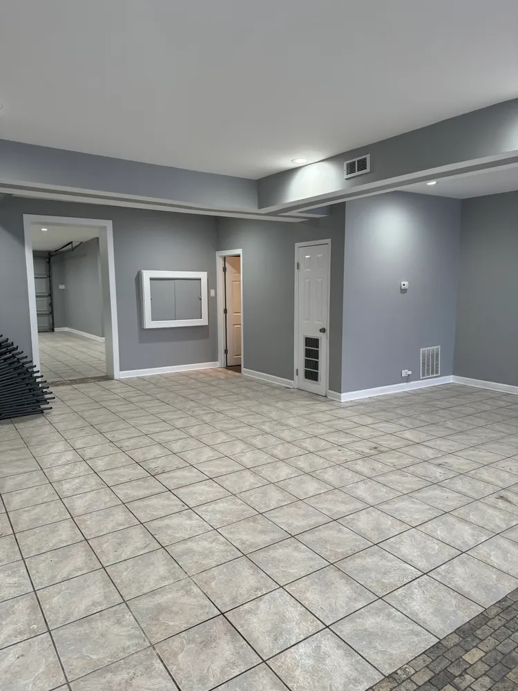 a view of a livingroom with a chandelier