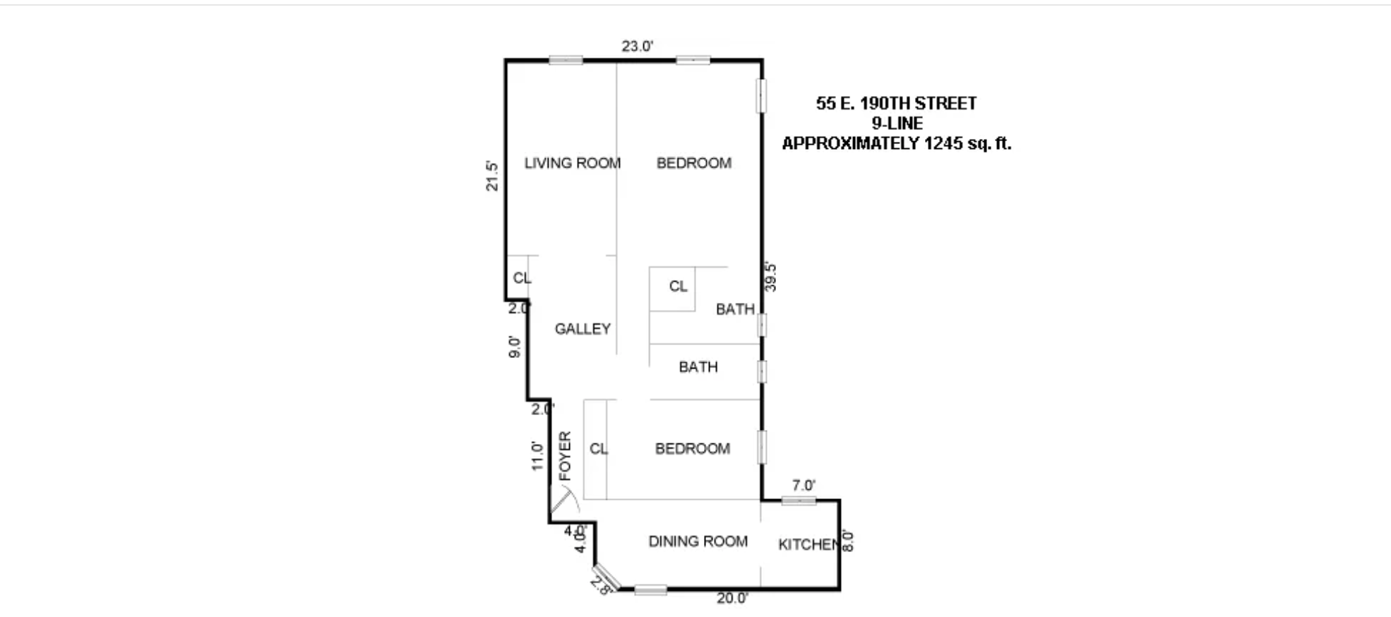 55 East 190th Street, Unit 59 Bronx, NY 10468 - Photo 14 of 14 a picture of a floor plan