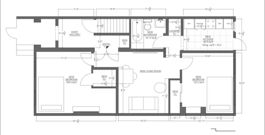 595 Madison Street, Unit GARDEN Brooklyn, NY 11221 - Photo 9 of 9 a black and white photo of a living room