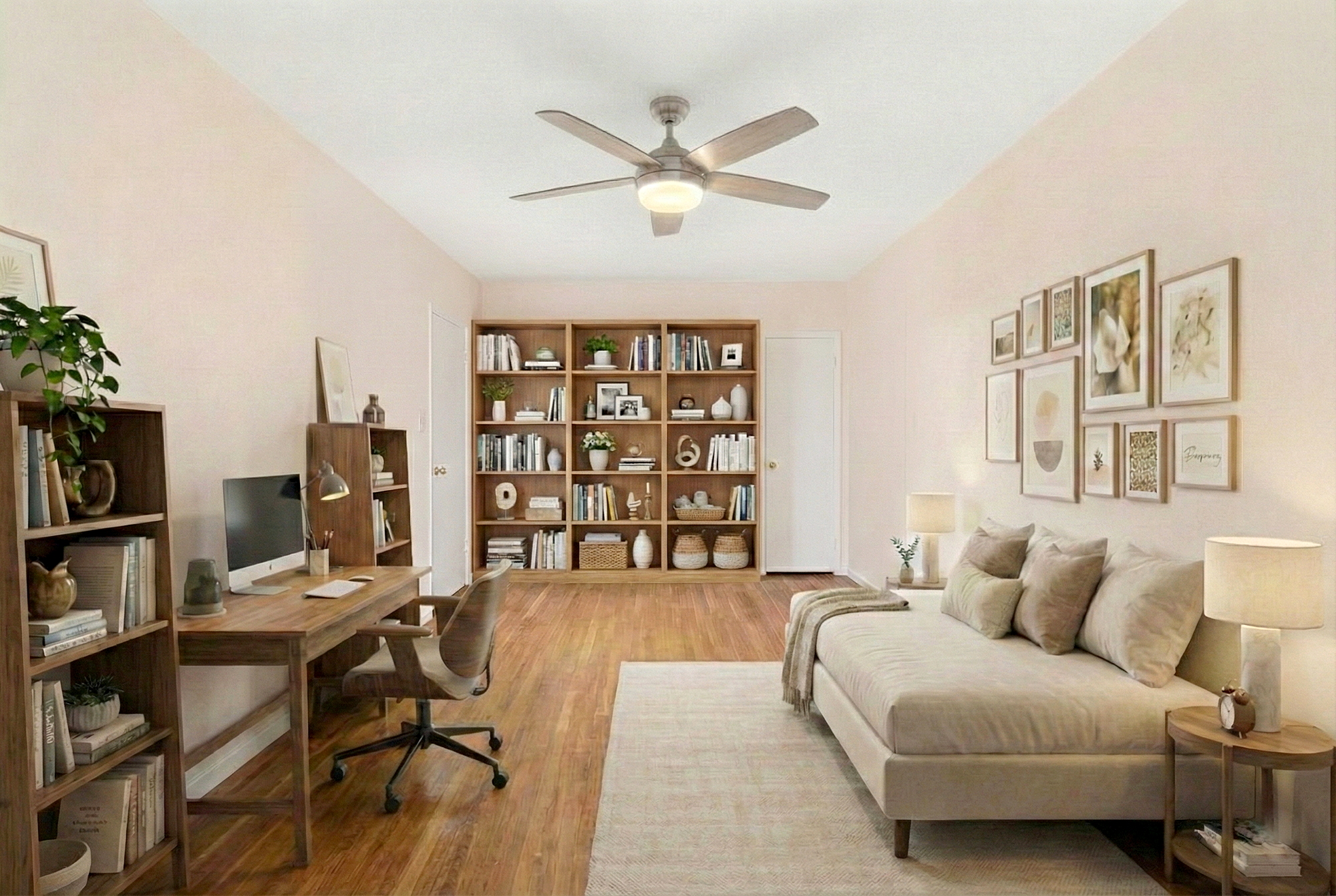 3210 Arlington Avenue, Unit 3D Bronx, NY 10463 - Photo 9 of 24 a living room with furniture and a book shelf