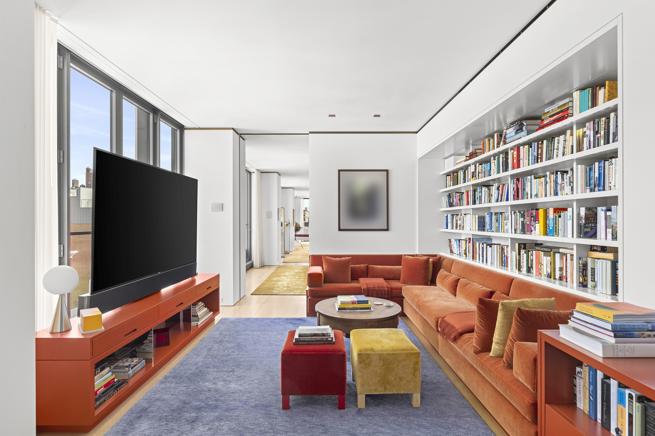 27 Wooster Street, Unit PH Manhattan, NY 10013 - Photo 24 of 34 a living room with furniture and a flat screen tv