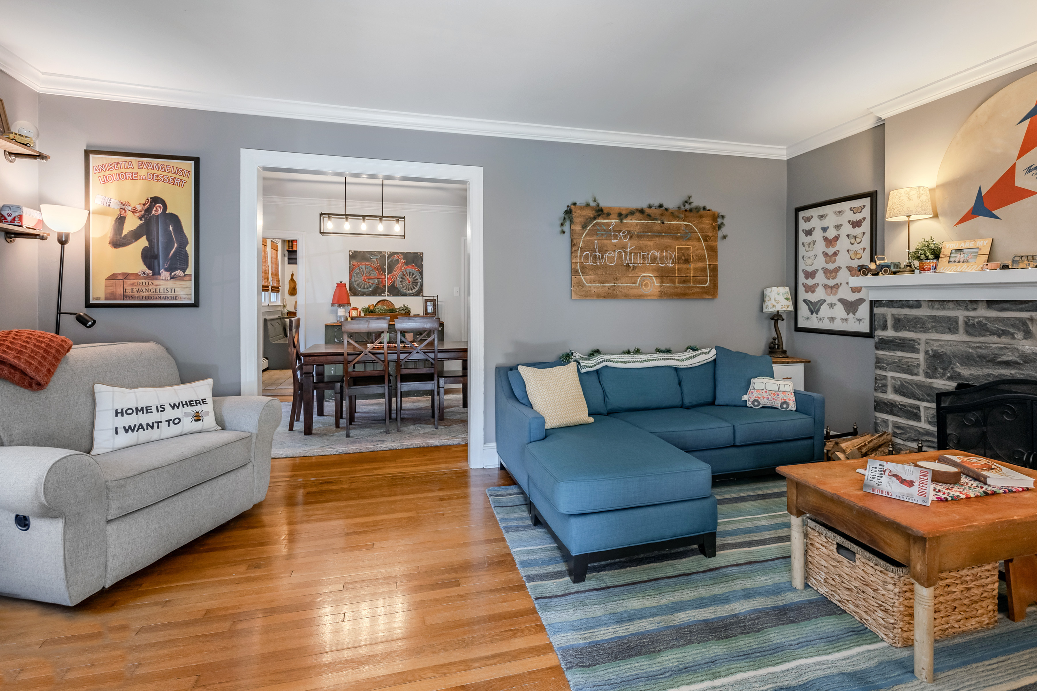 134 Strathmore Road Havertown, PA 19083 - Photo 12 of 64 a living room with furniture and a fireplace