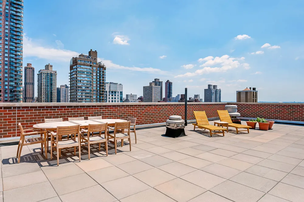 a view of a terrace with chairs