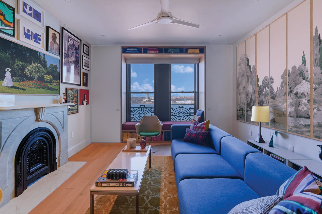 265 Riverside Drive, Unit 11F Manhattan, NY 10025 - Photo 2 of 18 a living room with furniture and a fireplace