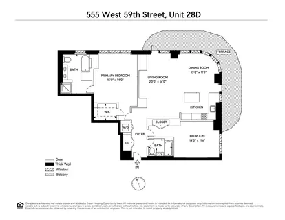 $2,350,000 | 555 West 59th Street, Unit 28D | Upper West Side