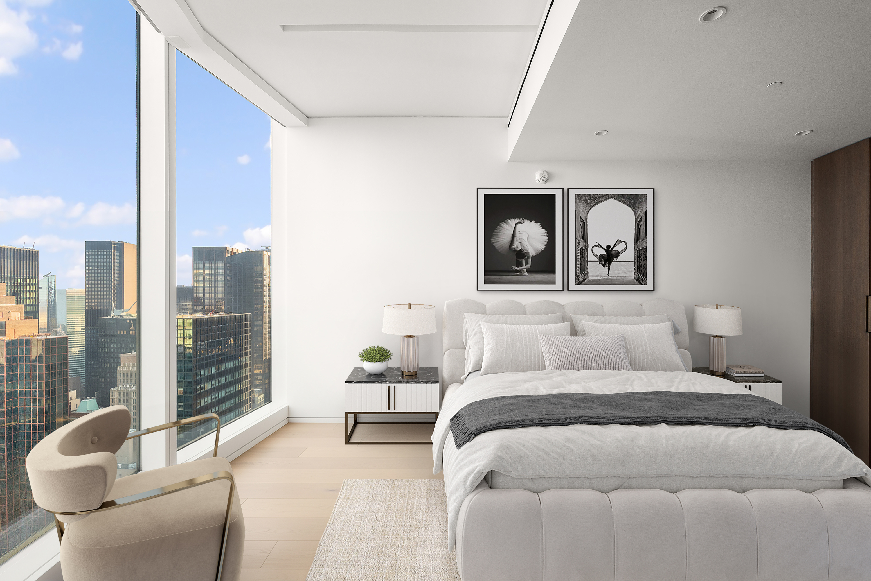 100 East 53rd Street, Unit 40A Manhattan, NY 10022 - Photo 7 of 20 a bedroom with furniture and a large window