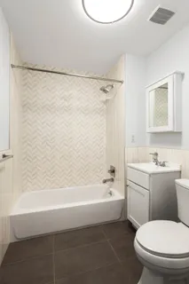 a bathroom with a toilet and a bathtub