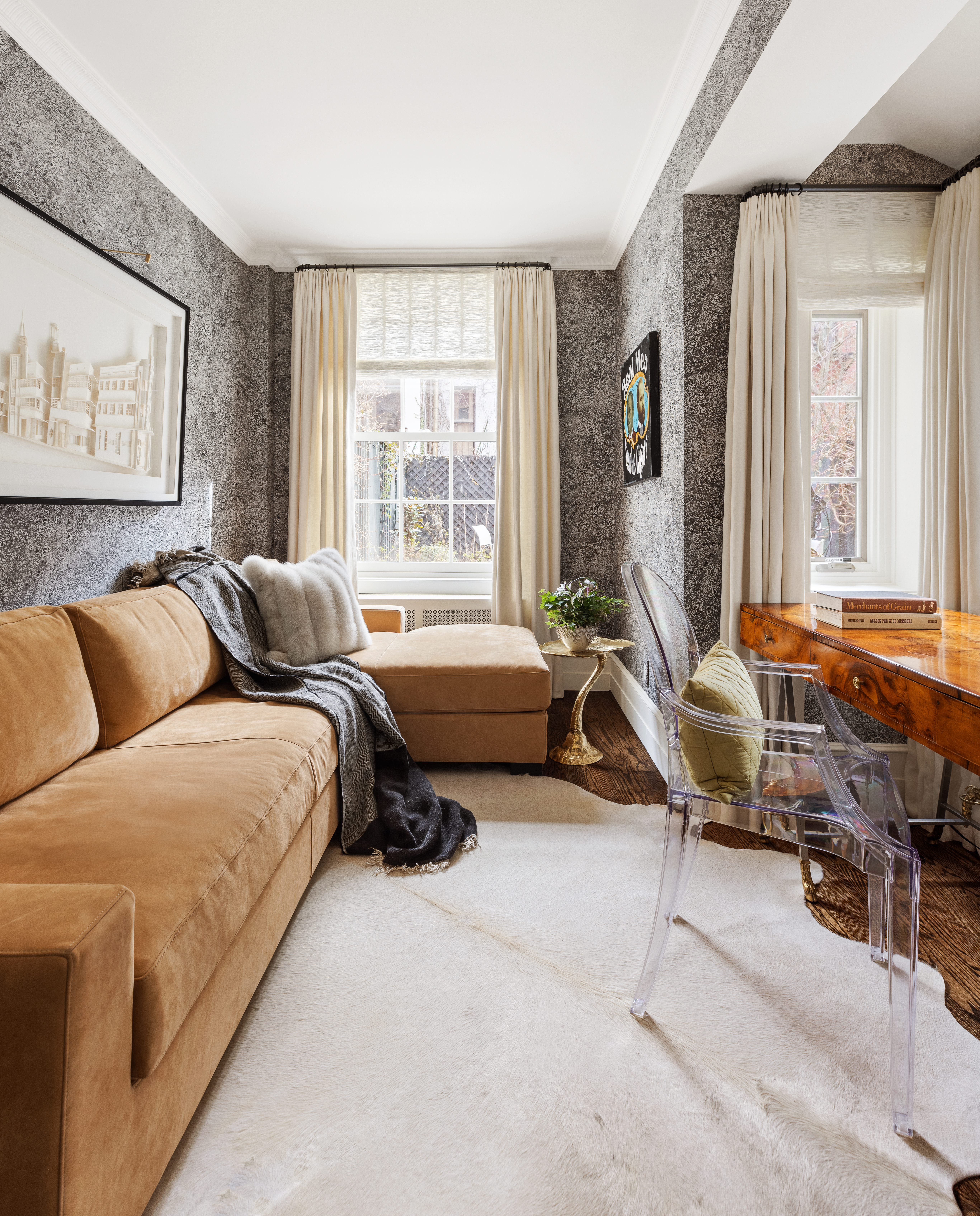 72 Perry Street, Unit GARDEN Manhattan, NY 10014 - Photo 8 of 15 a bedroom with bed couch and window