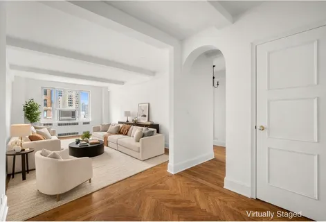 a living room with furniture