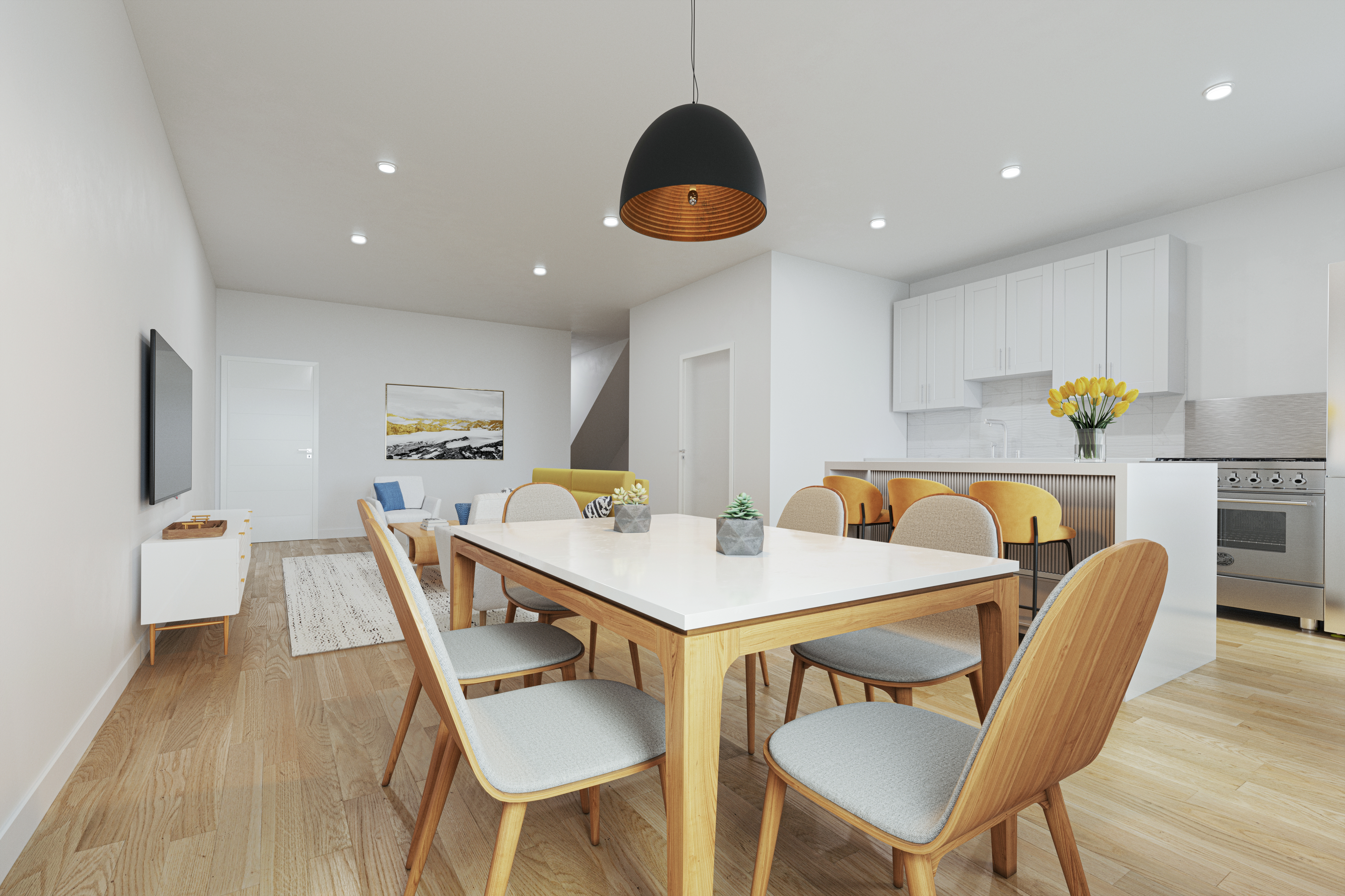 610 Ashford Street Brooklyn, NY 11207 - Photo 10 of 28 a view of a dining room with furniture and wooden floor