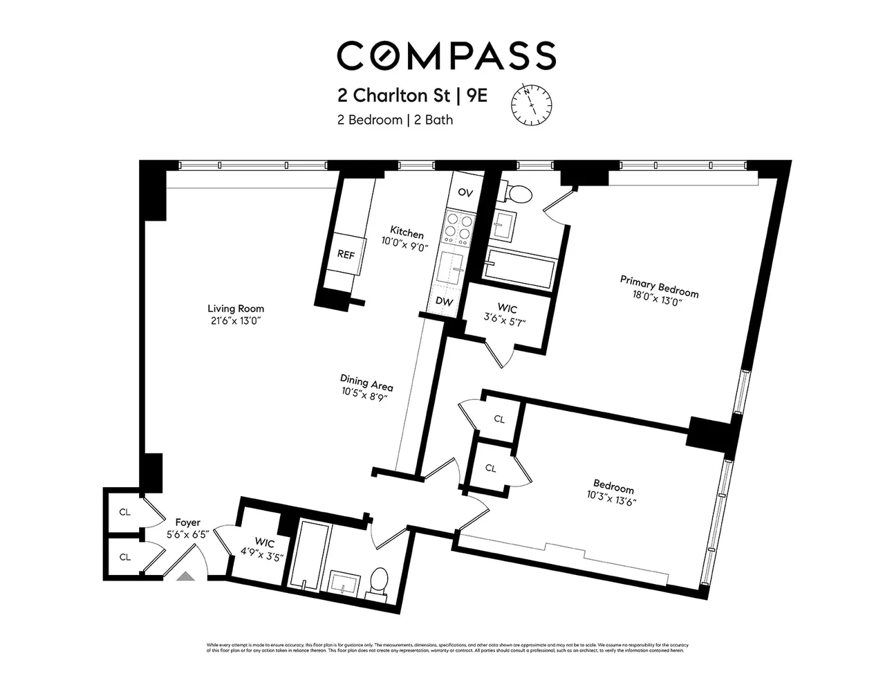 $2,200,000 | 2 Charlton Street, Unit 9E | Hudson Square