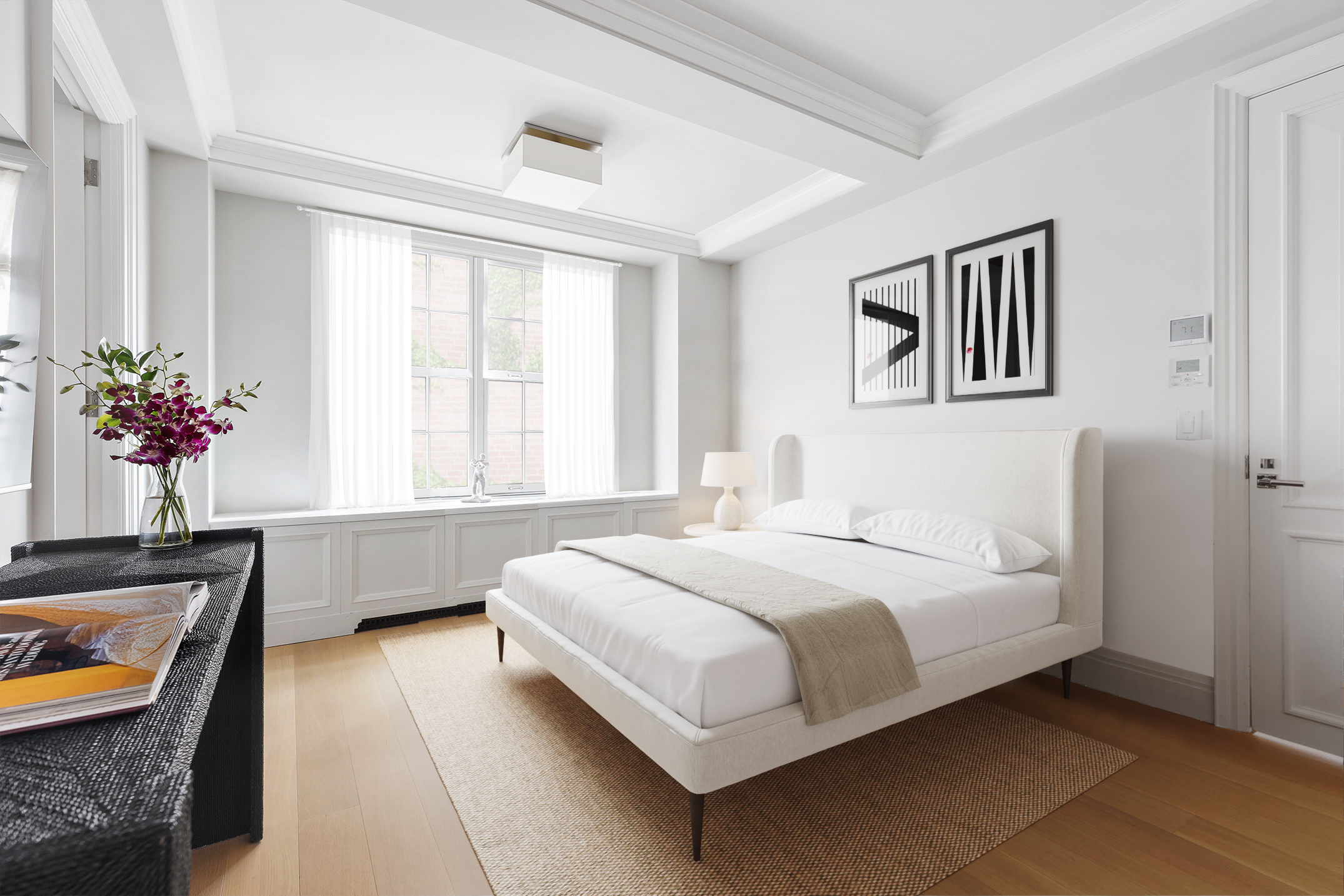 141 East 88th Street, Unit 7A Manhattan, NY 10128 - Photo 4 of 15 a bedroom with a bed dresser and a window