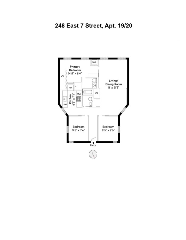 248 East 7th Street, Unit 19/20 Manhattan, NY 10009 - Photo 7 of 7 a picture of a bench in a white wall