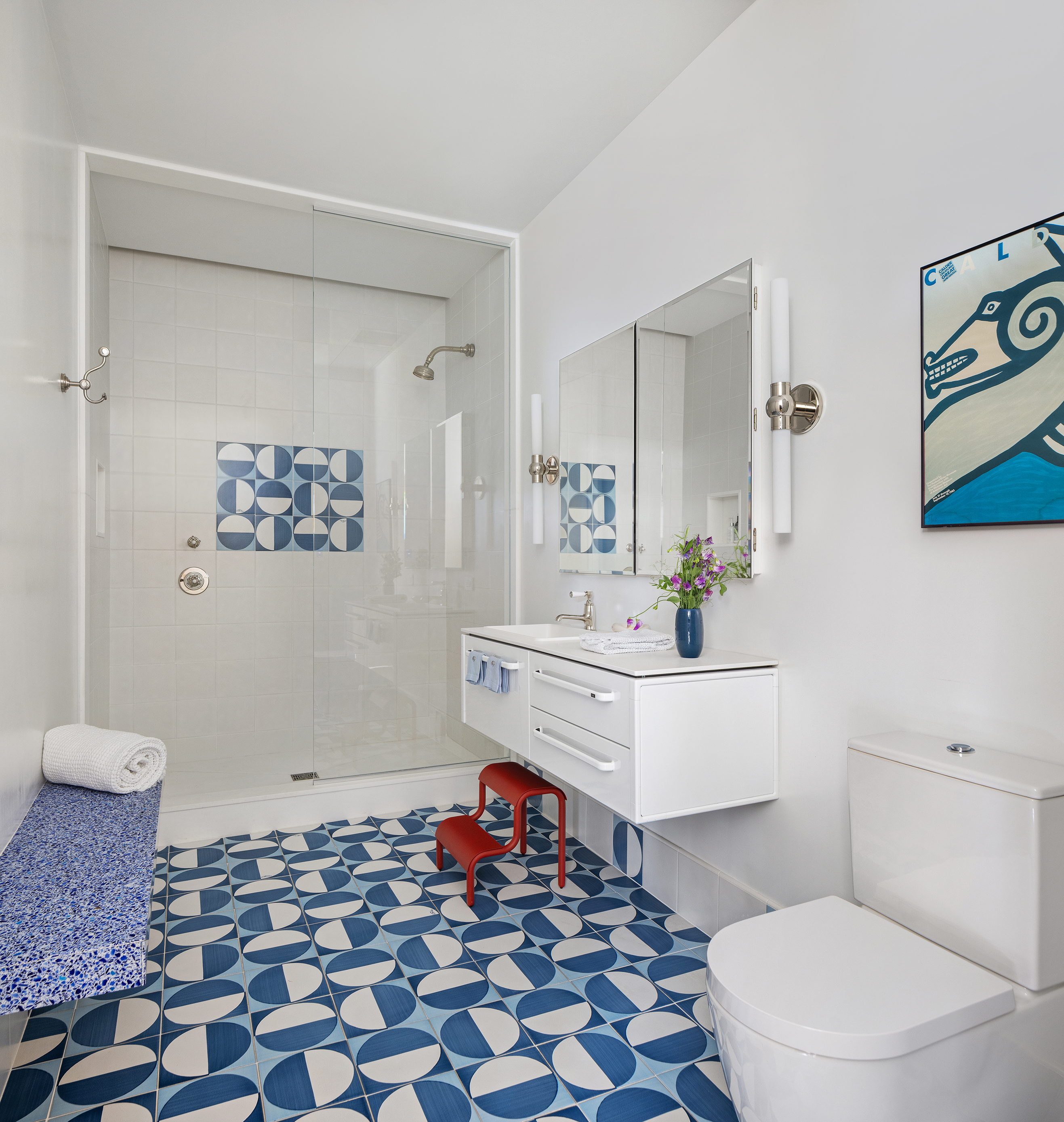 65 West 13th Street, Unit PHD Manhattan, NY 10011 - Photo 34 of 45 a bathroom with a toilet and a shower curtain
