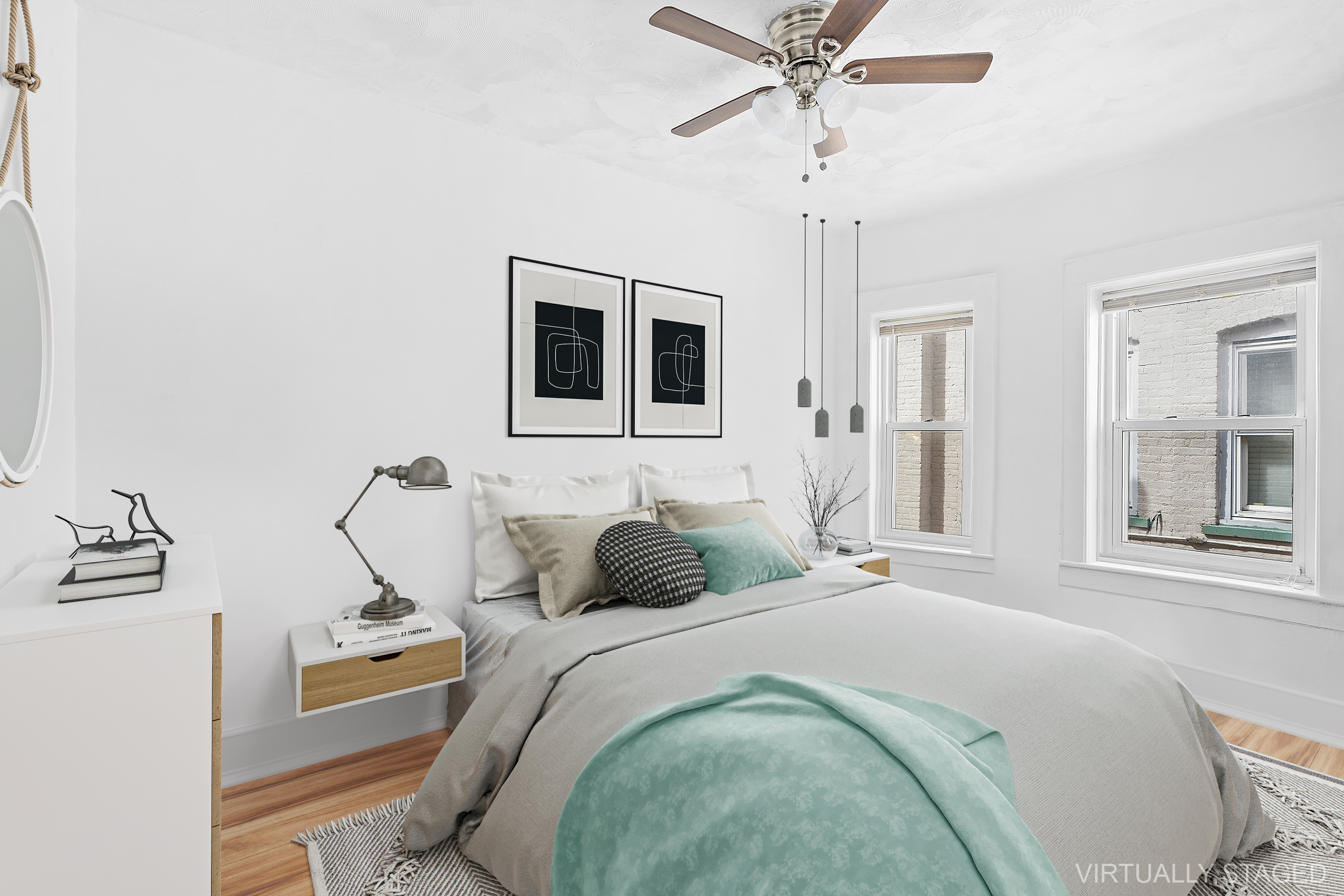 825 East 21st Street Brooklyn, NY 11210 - Photo 7 of 22 a bedroom with a large bed and a chandelier