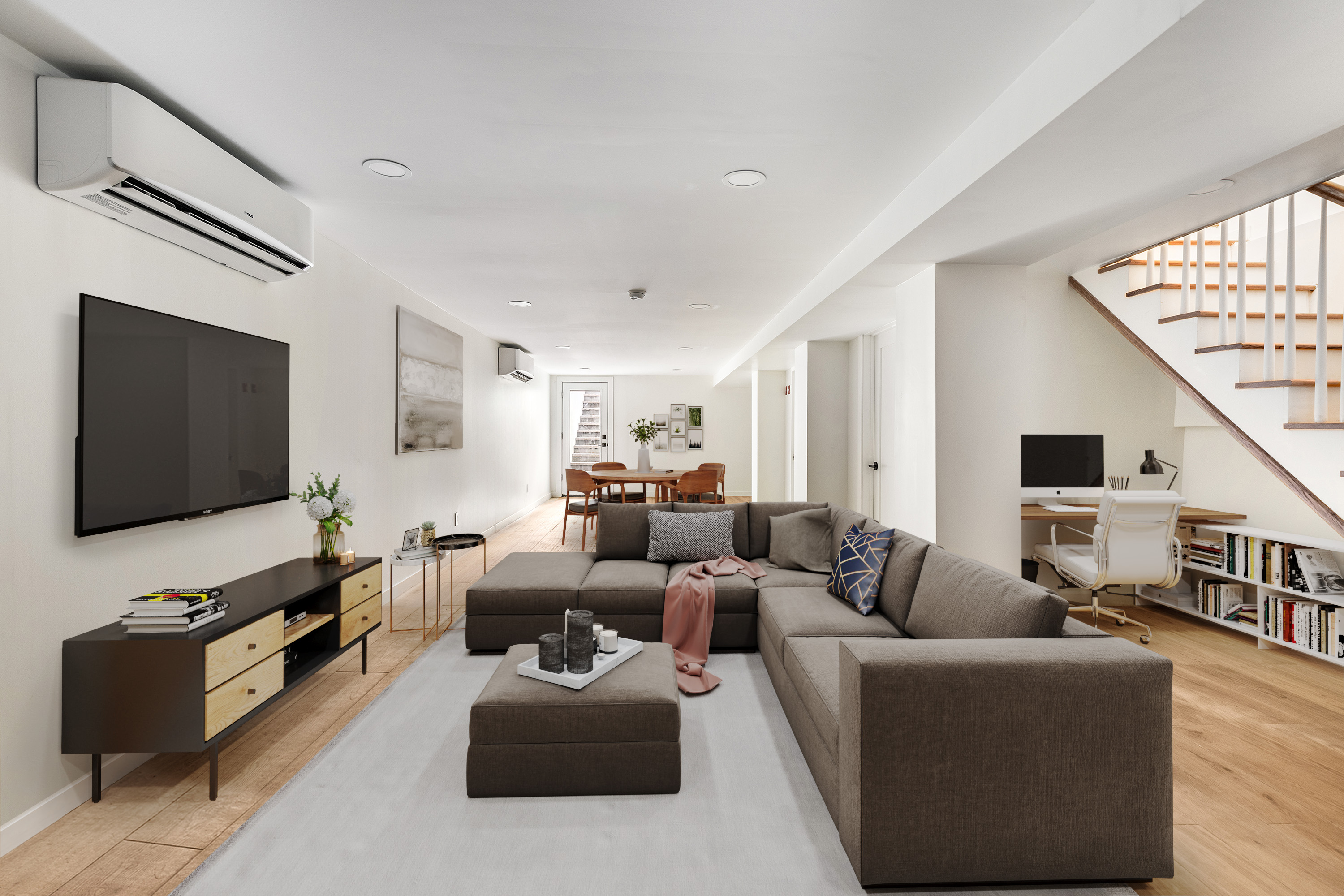 95 Moffat Street Brooklyn, NY 11207 - Photo 12 of 18 a living room with furniture and a flat screen tv