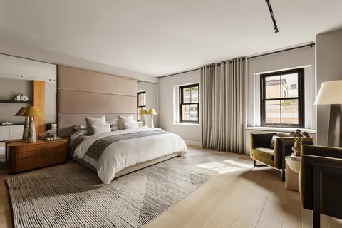 a bedroom with a bed and a windows