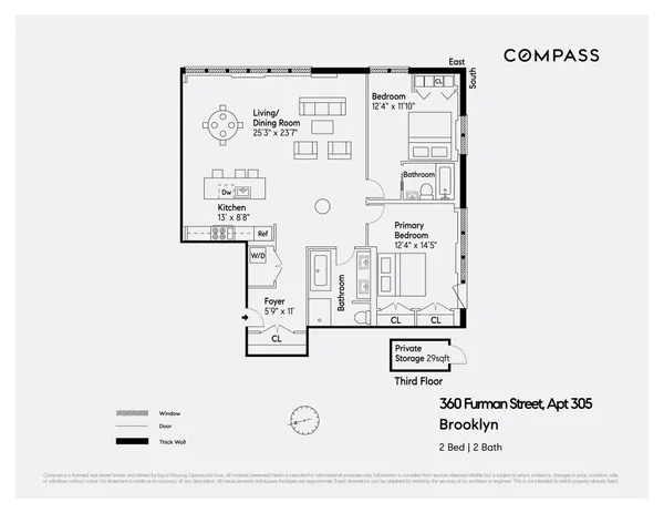 $1,895,000 | 360 Furman Street, Unit 305 | Brooklyn Heights
