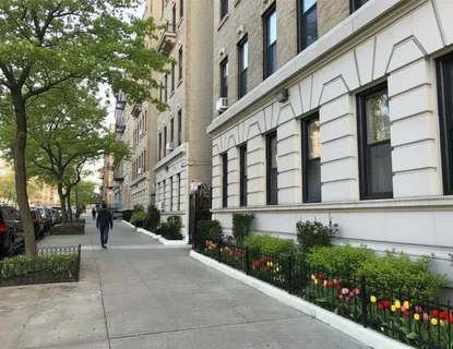 a view of a building with a yard
