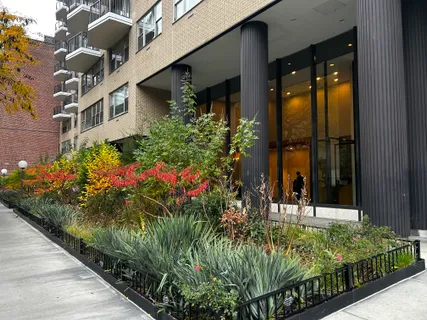 a front view of a building