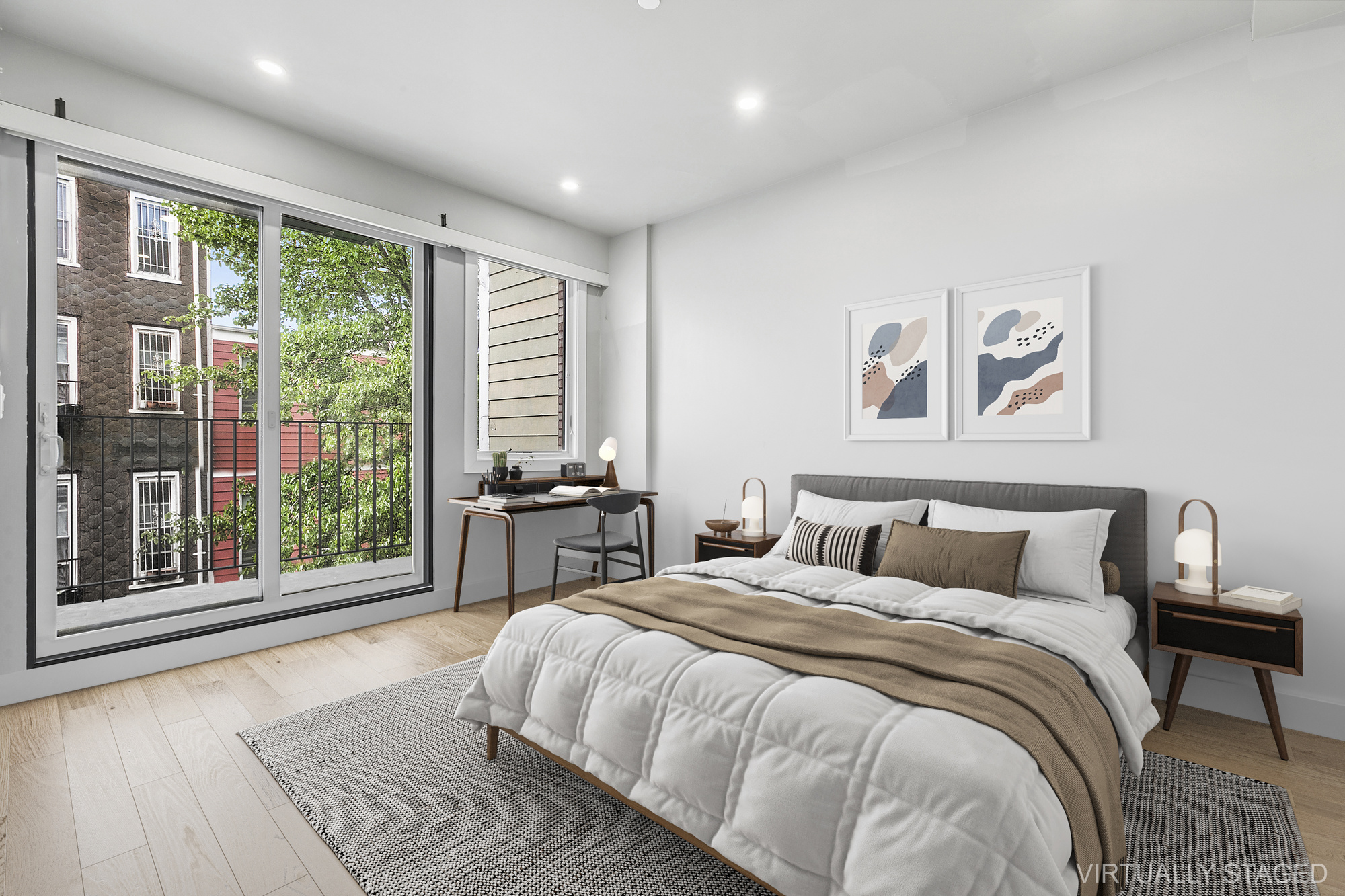483 Hart Street, Unit 1 Brooklyn, NY 11221 - Photo 8 of 18 a spacious bedroom with a bed and a large window