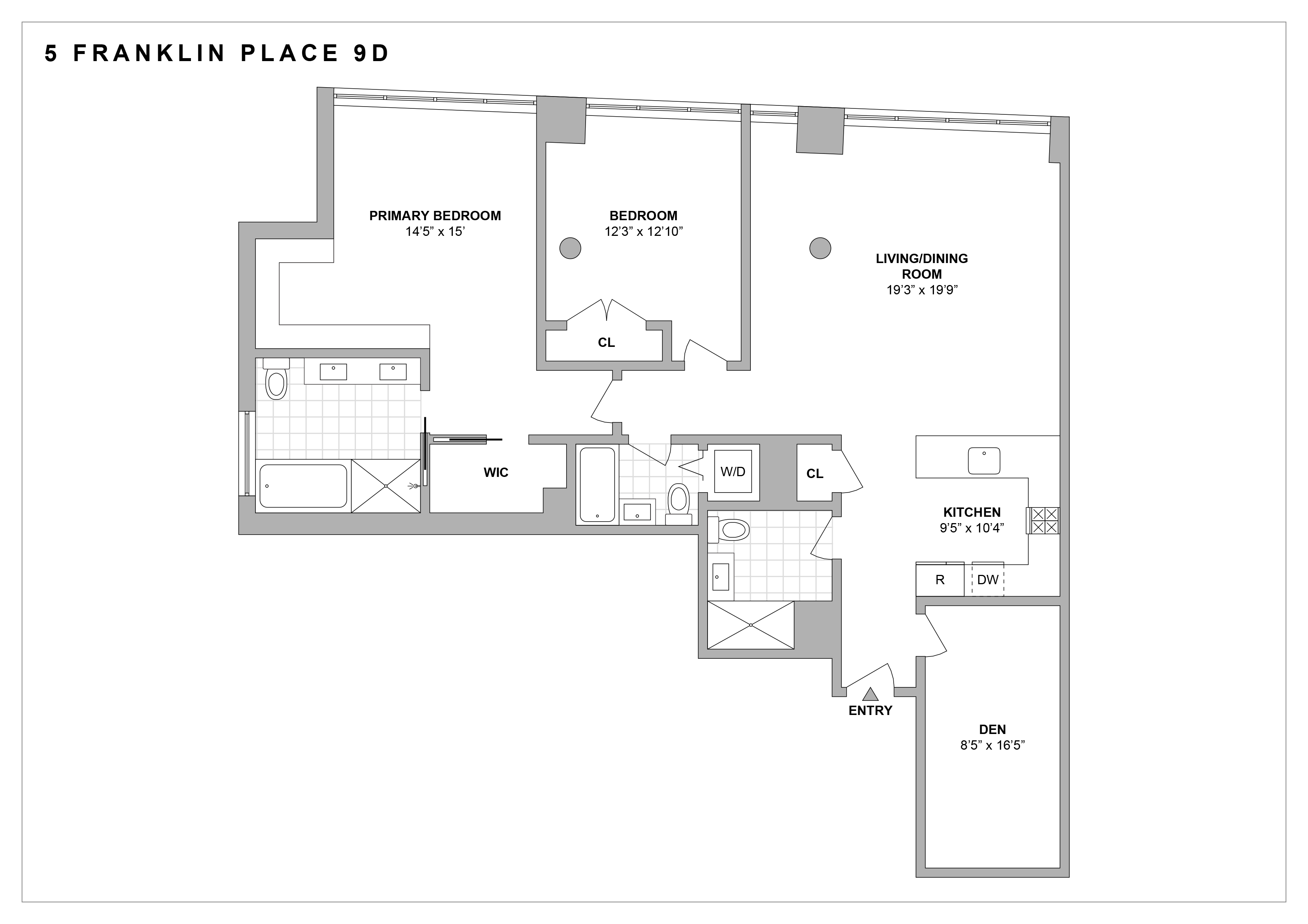 5 Franklin Place, Unit 9D Manhattan, NY 10013 - Photo 20 of 20 a picture of a floor plan