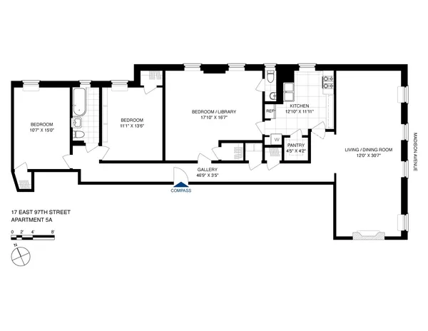 $1,995,000 | 17 East 97th Street, Unit 5A | Upper East Side