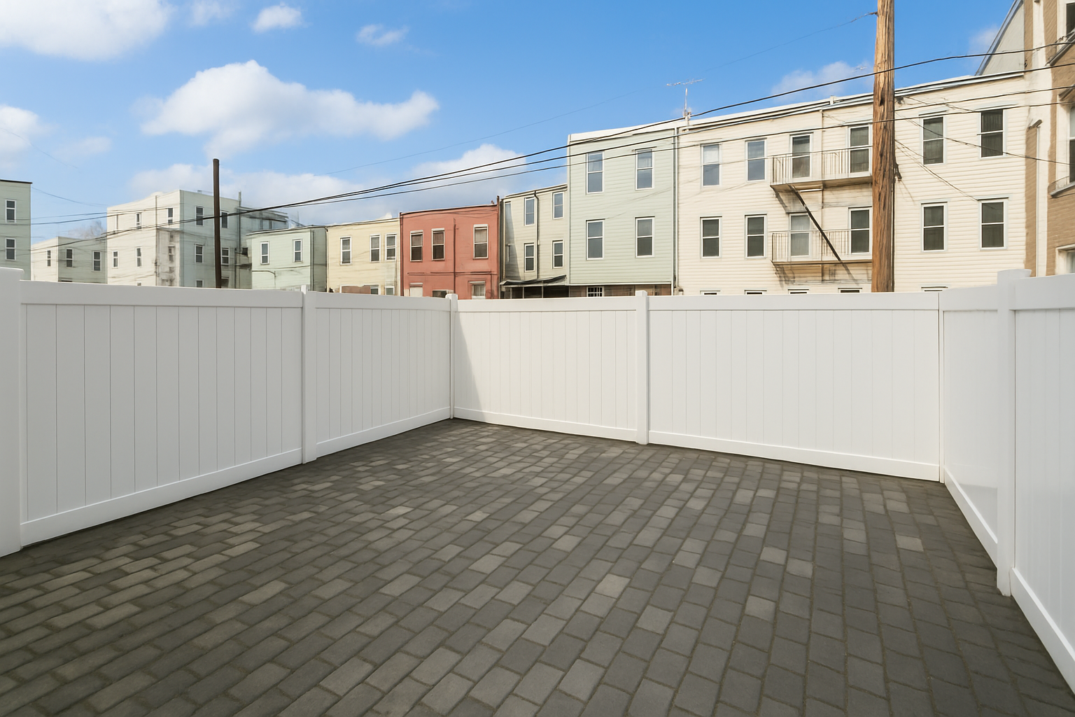 a view of a kitchen with lots of white cabinets