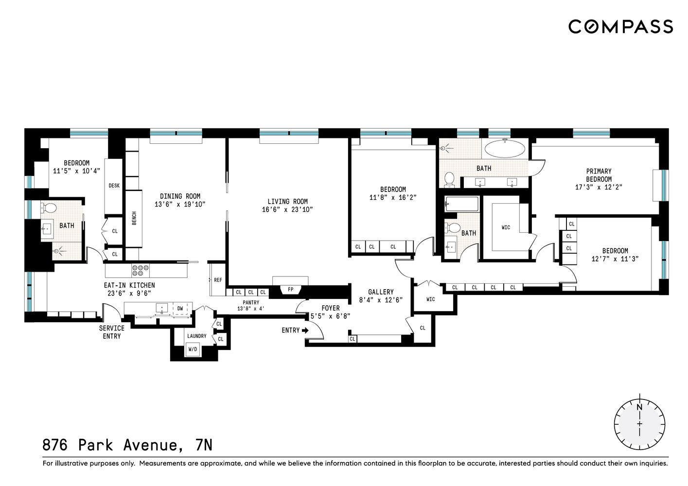 876 Park Avenue, Unit 7N Manhattan, NY 10075 - Photo 21 of 21 a picture of a floor plan