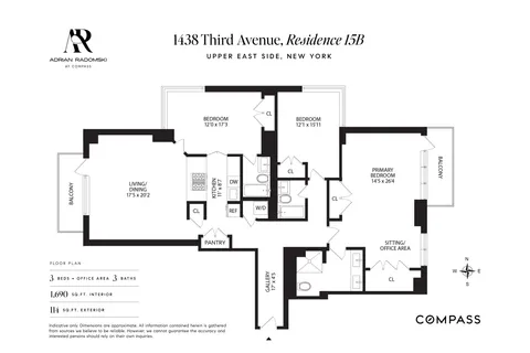 $3,195,000 | 1438 3rd Avenue, Unit 15B | Upper East Side
