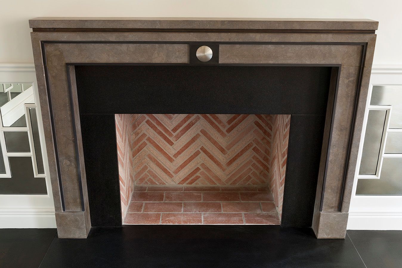 a closeup of a fireplace
