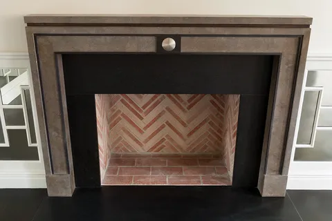 a closeup of a fireplace