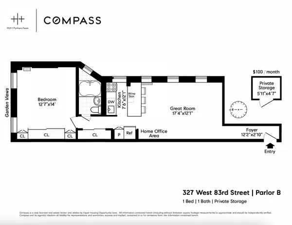 $4,500 | 327 West 83rd Street, Unit PARLOR B | Upper West Side