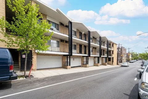 a front view of a building with street