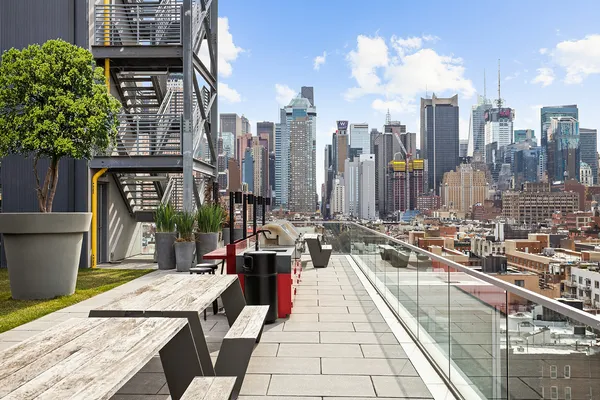 a view of tall buildings