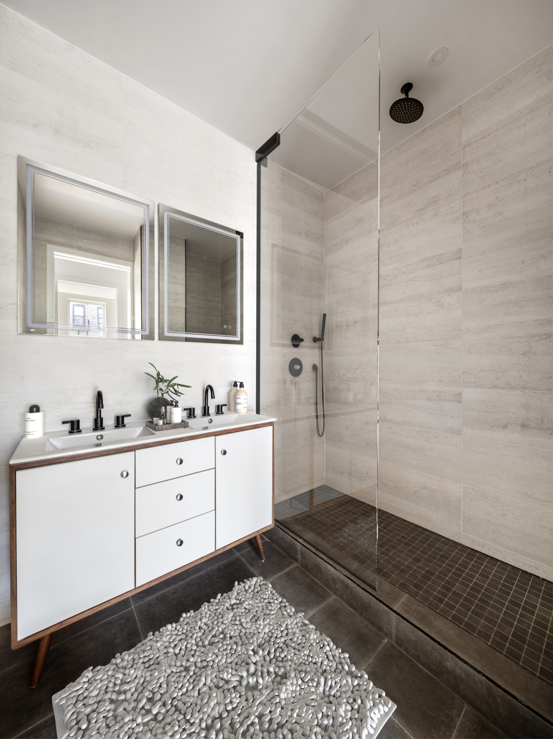 136 14th Street, Unit 4B Brooklyn, NY 11215 - Photo 6 of 10 a bathroom with a sink a toilet and mirror