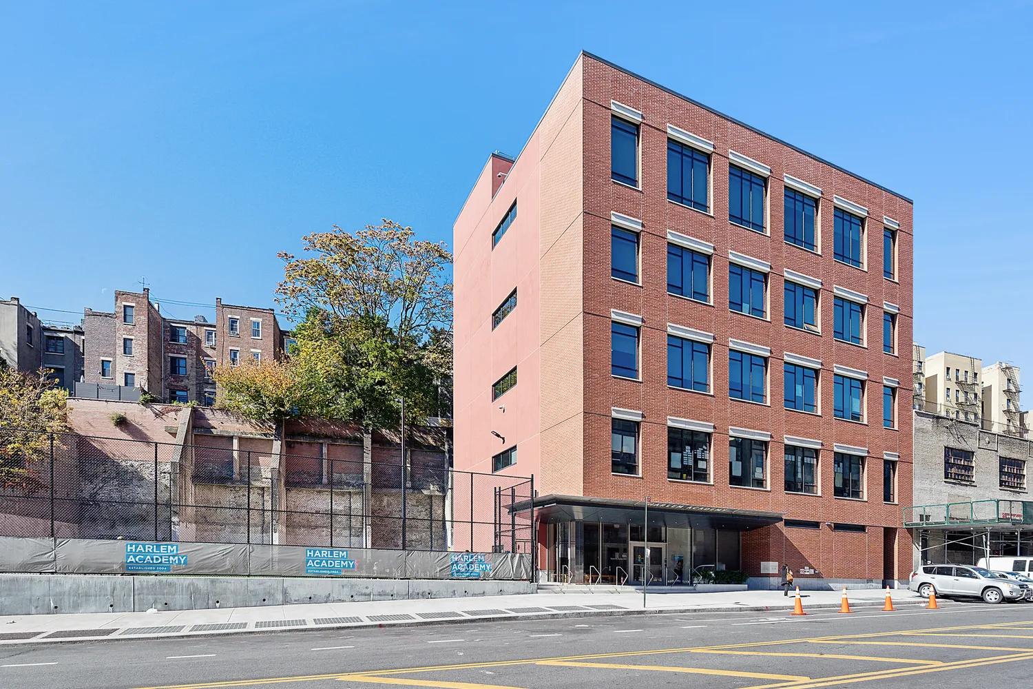 a front view of a building