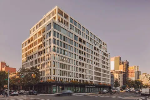 a front view of a building